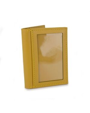godi. Handcrafted Leather Id Wallet - Yellow