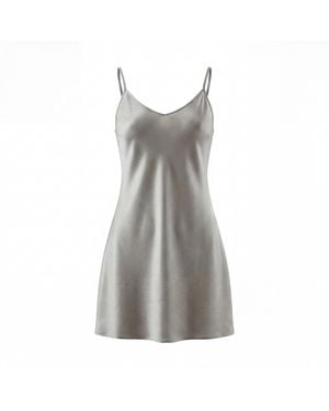 Vimissia Mini Silk Slip Dress - Grey