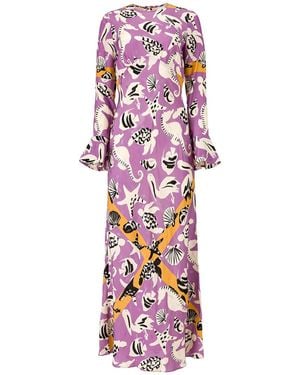 MOOS STUDIO Peri Printed Midi Dress - Purple