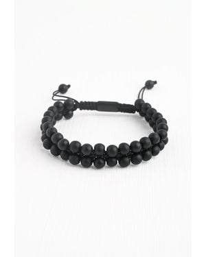 Starfish Project Helix Matte Agate Rope Beaded Bracelet - Black