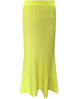 Perlavera Pony Knitted Elastic Waist Band Skirt - Green