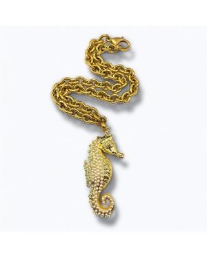 Jagged Halo Jewelry Tanya Seahorse Pendant Necklace - Metallic