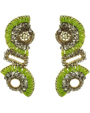 Lavish by Tricia Milaneze Neon Mix Althea Cascade Handmade Crochet Earrings - Green