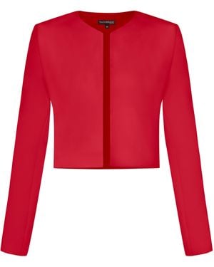 Tia Dorraine Perfectly Romantic Cropped Blazer - Red