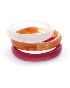Hye Jane Jewelry Raspberry Tortoise Resin Bangle Set - Red