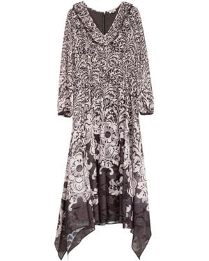 Niza Short Shirt Dress With Long Sleeves And A Tie - Brown