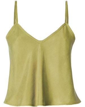 Italia A Collection Leaf Vegan Silk Camisole - Green