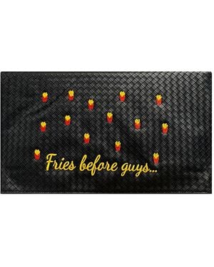 Lilly Loves Fries Before Guys Oversized Folded Clutch Bag - Black