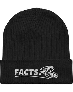 Anchor and Crew Facts Gen. Organic Cotton Embroidered Beanie - Black
