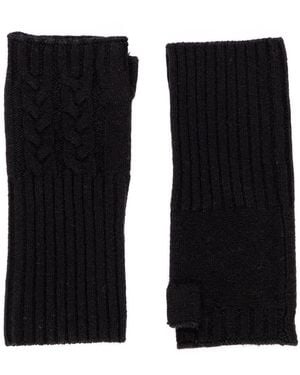Bel Cashmere Cable Mittens - Black