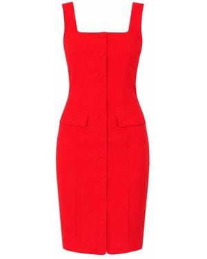Girl In Mind Elara Button Up Sleeveless Mini Dress - Red
