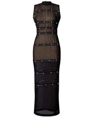 Chuks Collins Ife Sleeveless Sheer Dress - Black