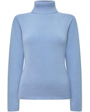 James Lakeland Pale Polo Neck Sweater - Blue