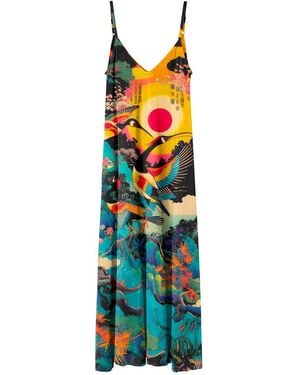 Aloha From Deer Japanese Heron Maxi Dress - Multicolor