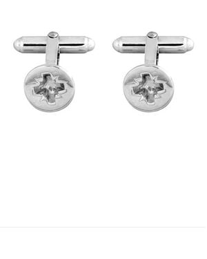 Edge Only Phillips-Head Screw Cufflinks Sterling - Metallic