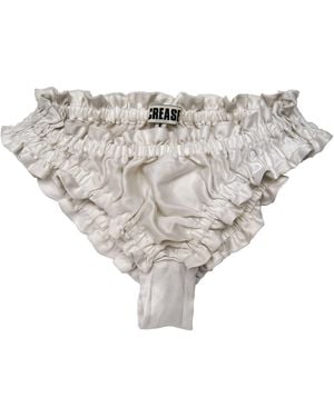 CREASE Silk Scalloped Briefs - White