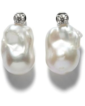 Ninemoo Gleaming Baroque Pearl Earrings - White