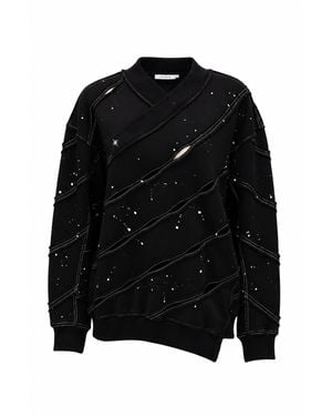 Gao Republic Sweatshirt Diagonal Cut-Out Jersey - Black