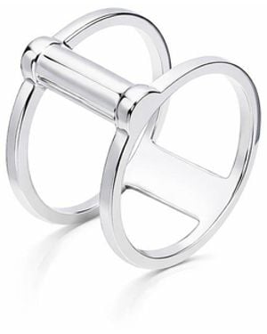 Gold & Honey Double Band Ring - White