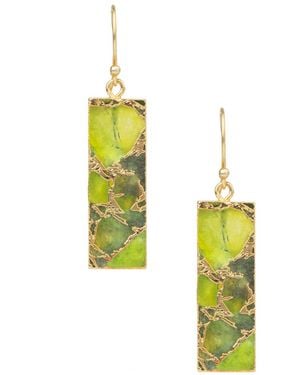 Saachi Gemstone Rectangle Mojave Earrings - Yellow