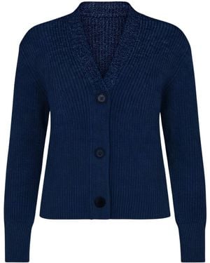 Nuvv Collection Cotton Long-Sleeve Button-Front Cardigan – Color - Blue