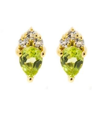 NASI SILVER Pear Atarah Studs- Peridot & Topaz - Yellow