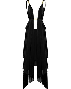 ANTONINIAS Clementine Beach Cover-Up - Black
