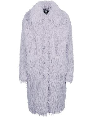 Freaky Nation Feather Fake Fur Coat Haze - Blue