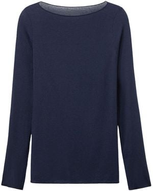 Cove Boat Neck Modal Cashmere Base Layer - Blue