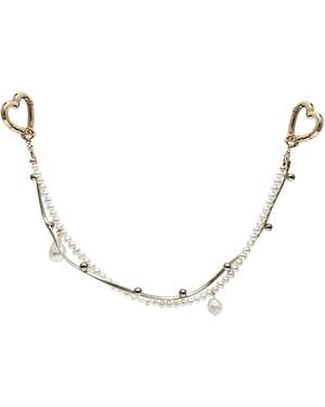 Farra Freshwater Pearl With Baroque Pearls Bag Charm - Metallic