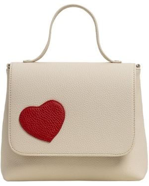 Laura Olaru Neutrals Cream Mini Love Bag With Heart Attached - Multicolour