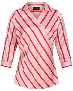 Marianna Déri Wrap-Effect Blouse With Stripes - Red