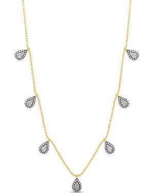 SHYMI Multi Pear Shape Drop Necklace - Metallic