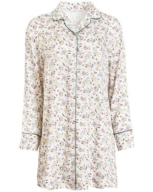 Fable England Fruity Floral Cream Night Shirt - White