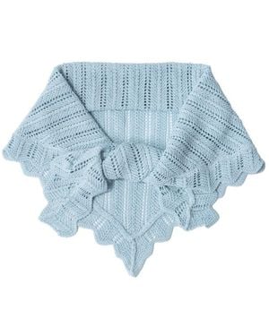 Saachi Knitted Triangle Light Bandana - Blue