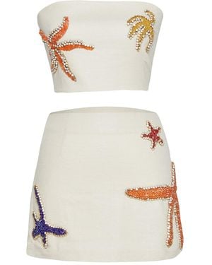 By Felizia Neutrals Scylla Embellished Co-Ord Set - White