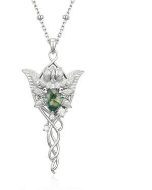 Azura Jewelry New York Evenfall Star Moss Agate Necklace Vermeil - Metallic