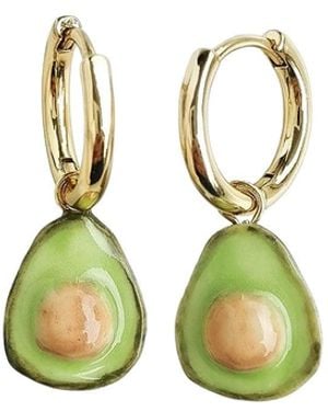 POPORCELAIN Mini Porcelain Avocado Earrings - Green