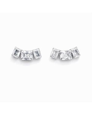 Maison De Gala Triple Crystal Ear Climber Earrings - White