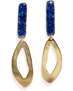 Kate Koel Long Statement Earrings - Blue