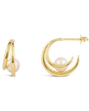 Dinny Hall Toro Pearl Double Hoops - Metallic
