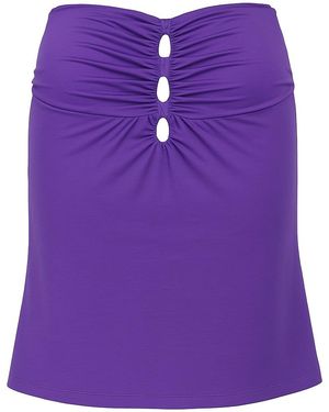 Conquista Strapless Ruched Jersey Top – - Purple