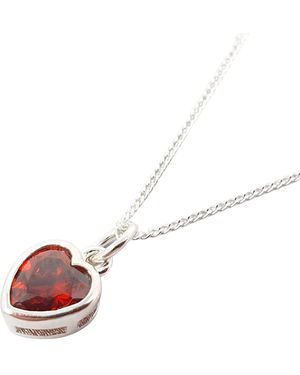 Harfi Mini Heart Garnet January Birthstone Necklace - Pink