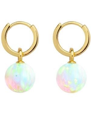 Ora Pearls Sea Opal Hoop Earrings - Metallic