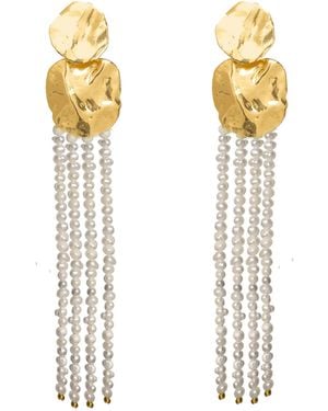 Lavani Jewels Liliana Pearl Long Earrings - White