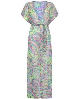 Leyla Maya Ltd Sophia Sheer Long Beach Dress - Green