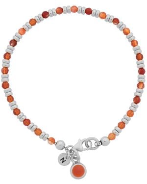 Nellou Jewellery Linear July Birthstone Bracelet Carnelian Sterling - Brown