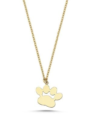 Ecce | Artisan Diamonds 14K Solid Paw Necklace - Metallic