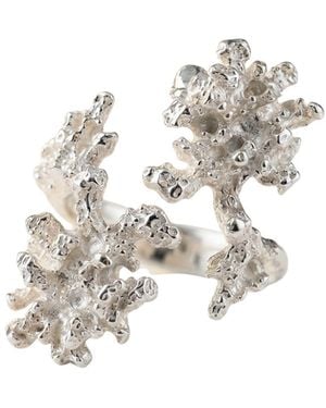 Dainty London Saltwater Coral Adjustable Statement Ring - White