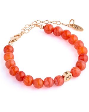 N'damus London Adjustable Carnelian Gemstone Bracelet & Chain - Red